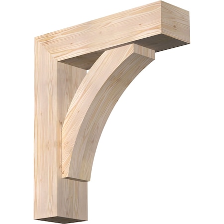 Ekena Millwork Thorton Block Smooth Bracket w/ Offset Brace, Douglas Fir, 7 1/2"W x 28"D x 32"H BKT0806X28X32THR05SDF